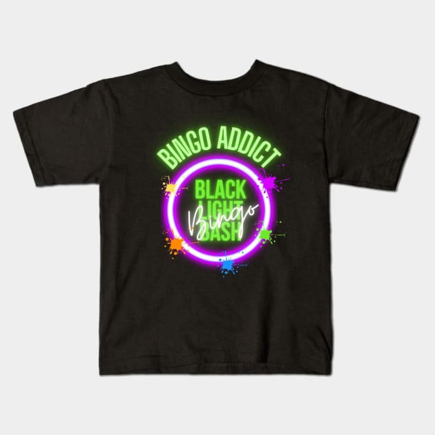 2022 Black Light  Bingo Bash Kids T-Shirt by Confessions Of A Bingo Addict